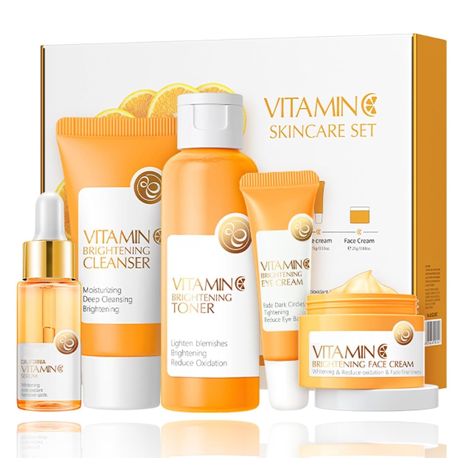 Amazon.com: Vitamin C Skincare Set, 5-In-1 Skincare Gift Set With Cleanser, Toner, Face Serum, Face Cream, And Eye Cream, Skin Care Products For Teen Girls, Long-Lasting Moisturizing Skincare Set For Women Men : Beauty & Personal Care