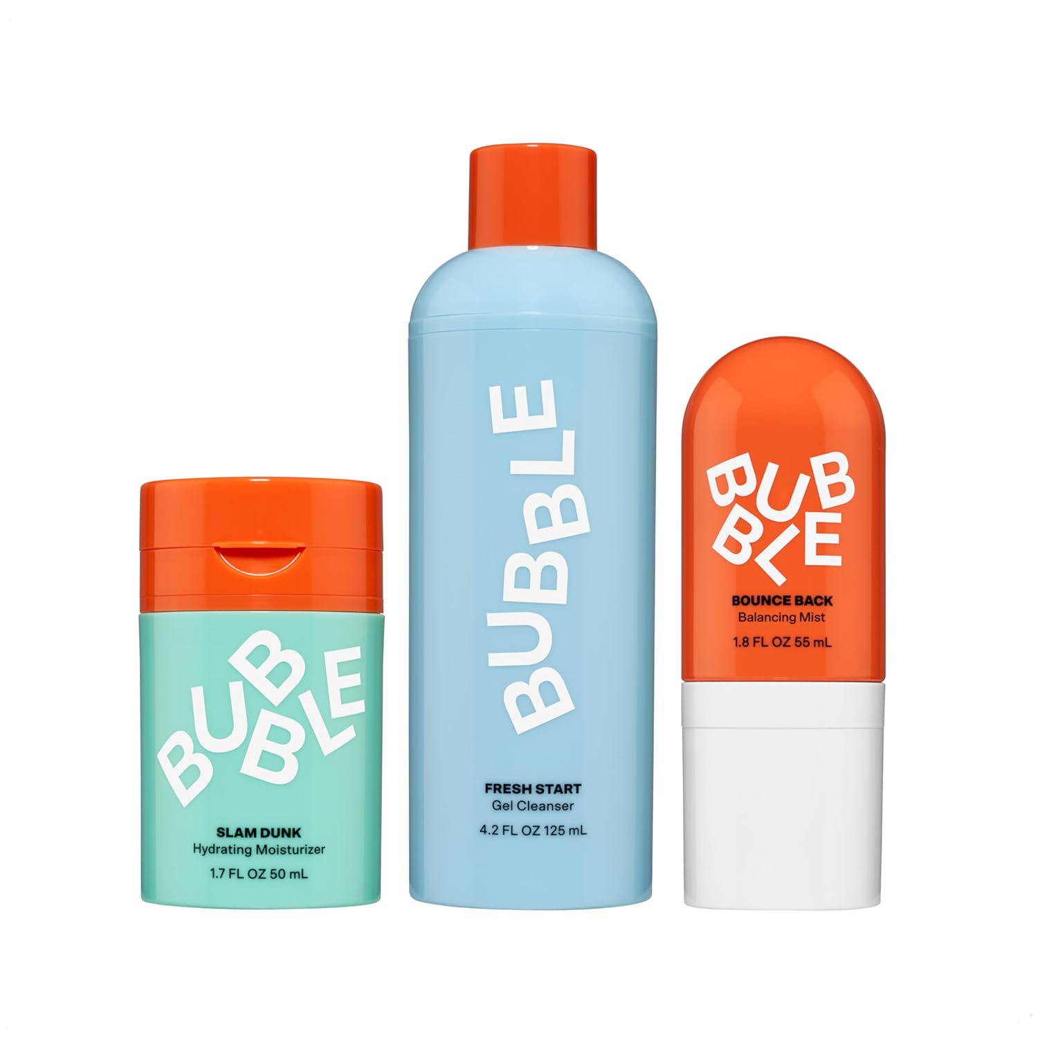 Amazon.com: Bubble Skincare Daily Routine Set: Fresh Start PHA Gel Face Wash (125ml), Bounce Back Toner Mist (55ml), Slam Dunk Hydrating Face Lotion (50ml) - Gentle Skincare for Teens & Adults : Beauty & Personal Care