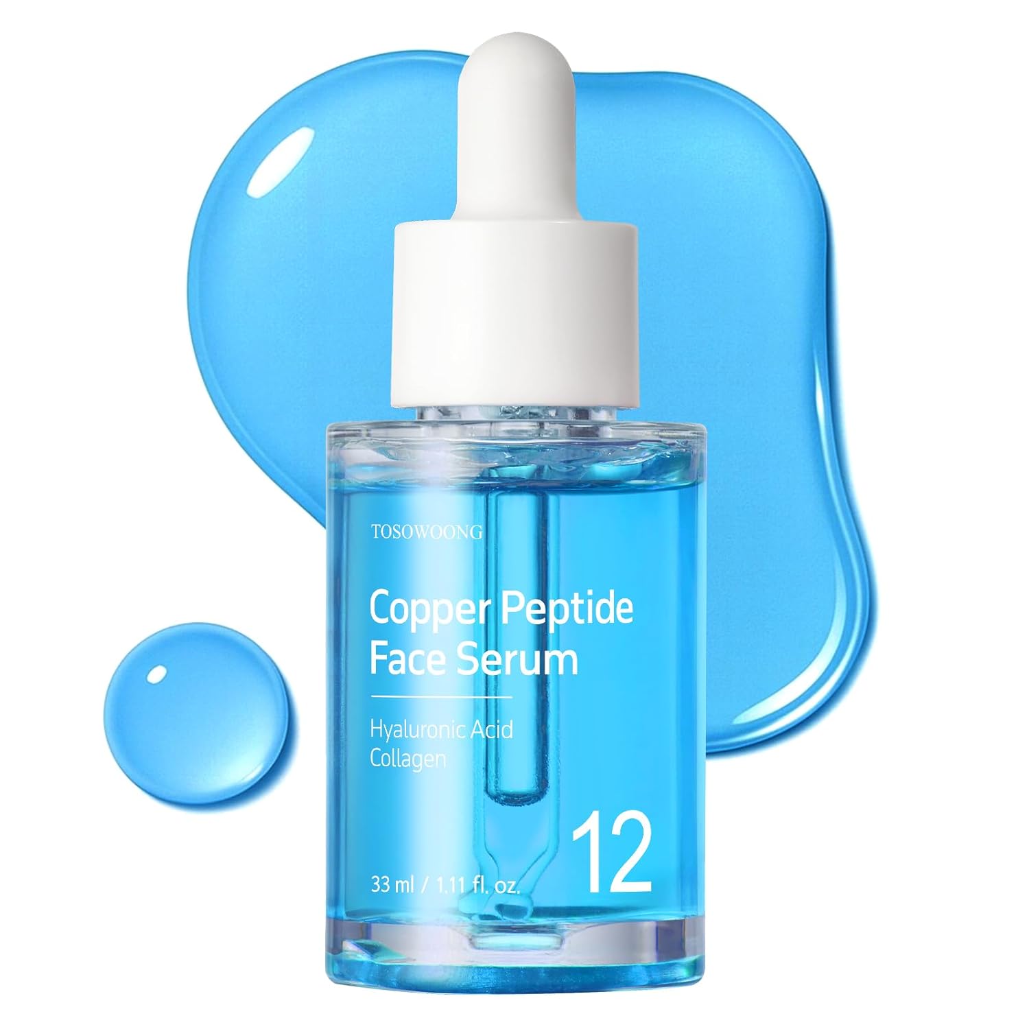 Amazon.com: TOSOWOONG Copper Peptide Face Serum, Anti-Aging with Copper Tripeptide, GHK-Cu, 12 Multi-Peptide Formula for Fine Lines, Firming, Skin Elasticity, Hydrating, Korean Skincare, 33ml / 1.11 fl.oz. : Beauty & Personal Care